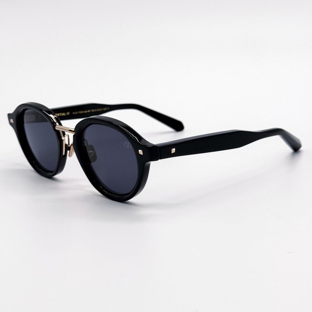 NEW VALENTINO SUNGLASSES VLS-132A BLACK/GRAY MEN ROUND EYEWEAR - Picture 3 of 8